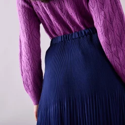 Effen rok in plissévoile, gerecycleerd polyester(1) - kleine lengte
