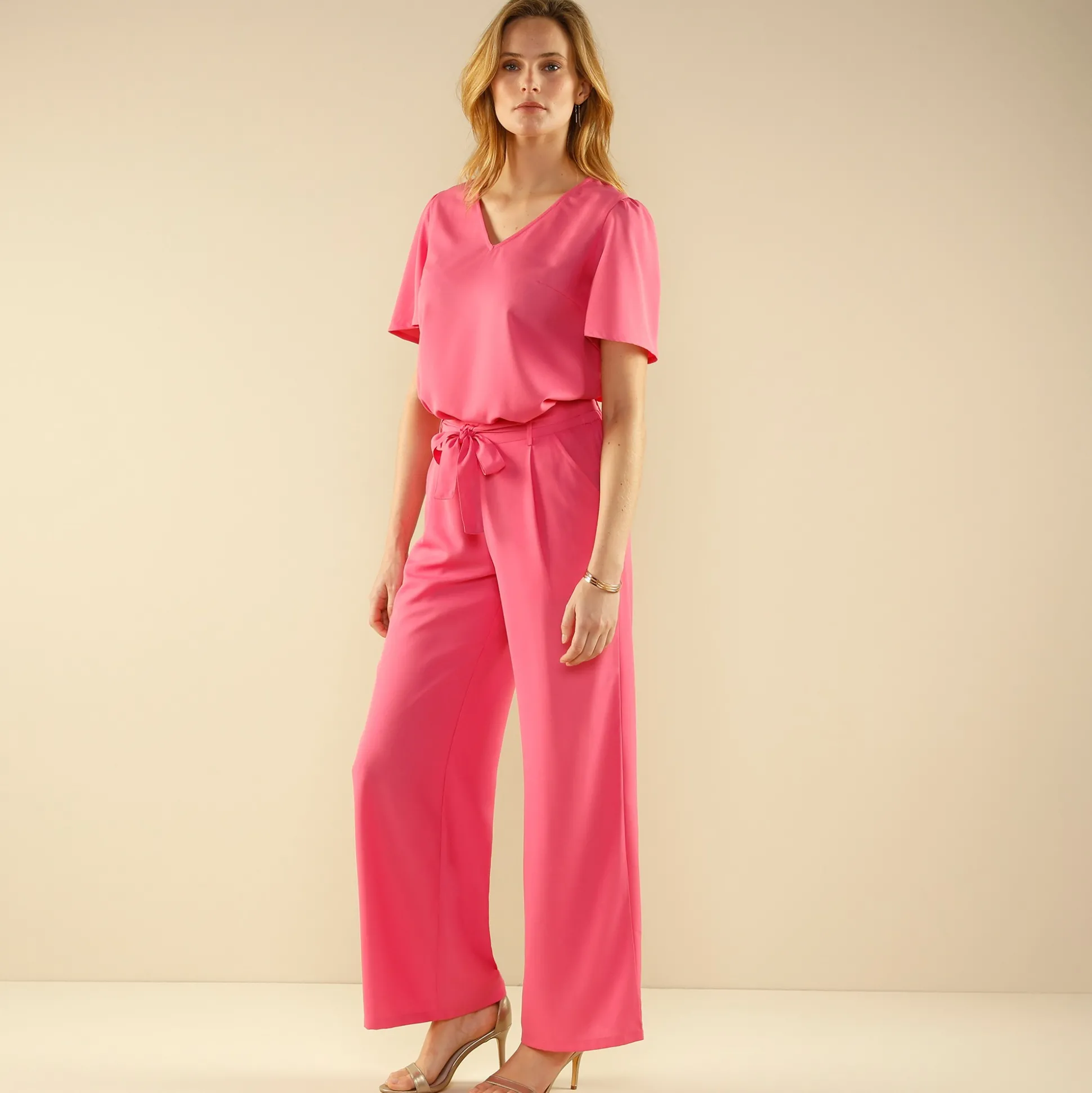 Effen, ruime en soepele broek