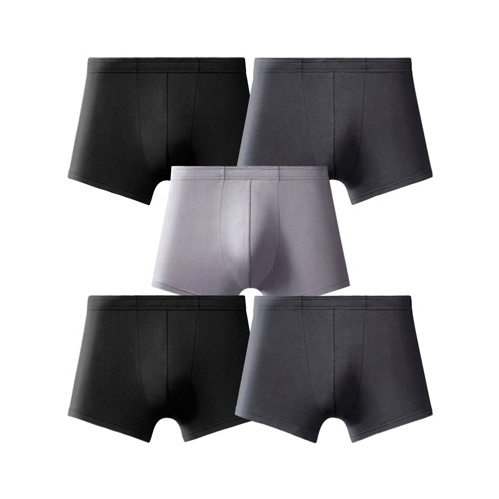 Effen shorty met elastische, overtrokken tailleband - set van 5