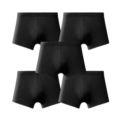 Effen shorty met elastische, overtrokken tailleband - set van 5