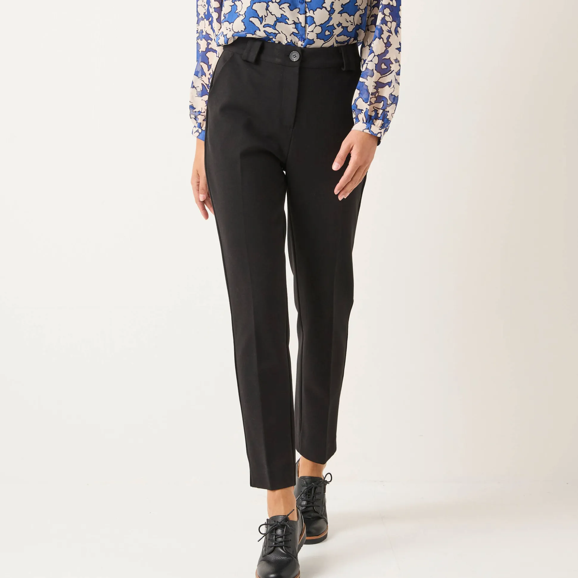 Effen slimbroek, milanotricot