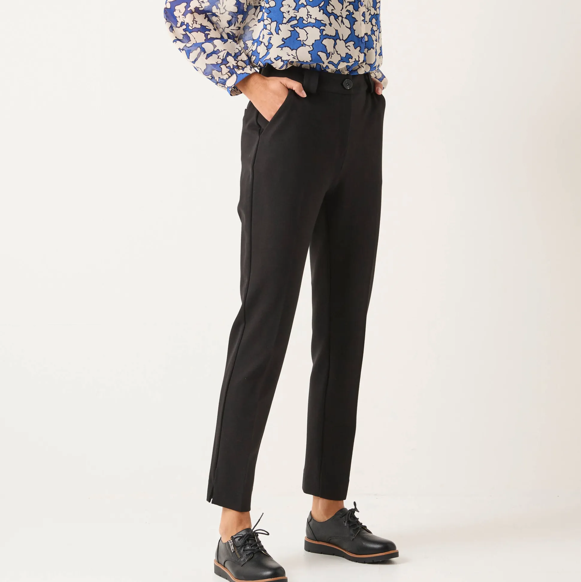Effen slimbroek, milanotricot