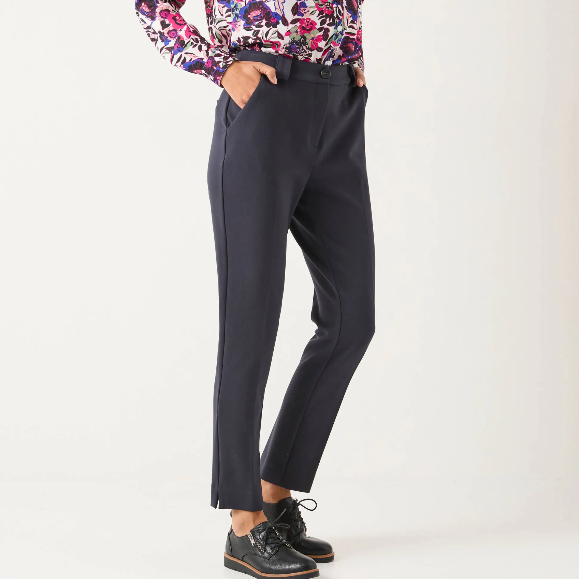 Effen slimbroek, milanotricot
