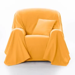 Effen sprei in zeildoekstof