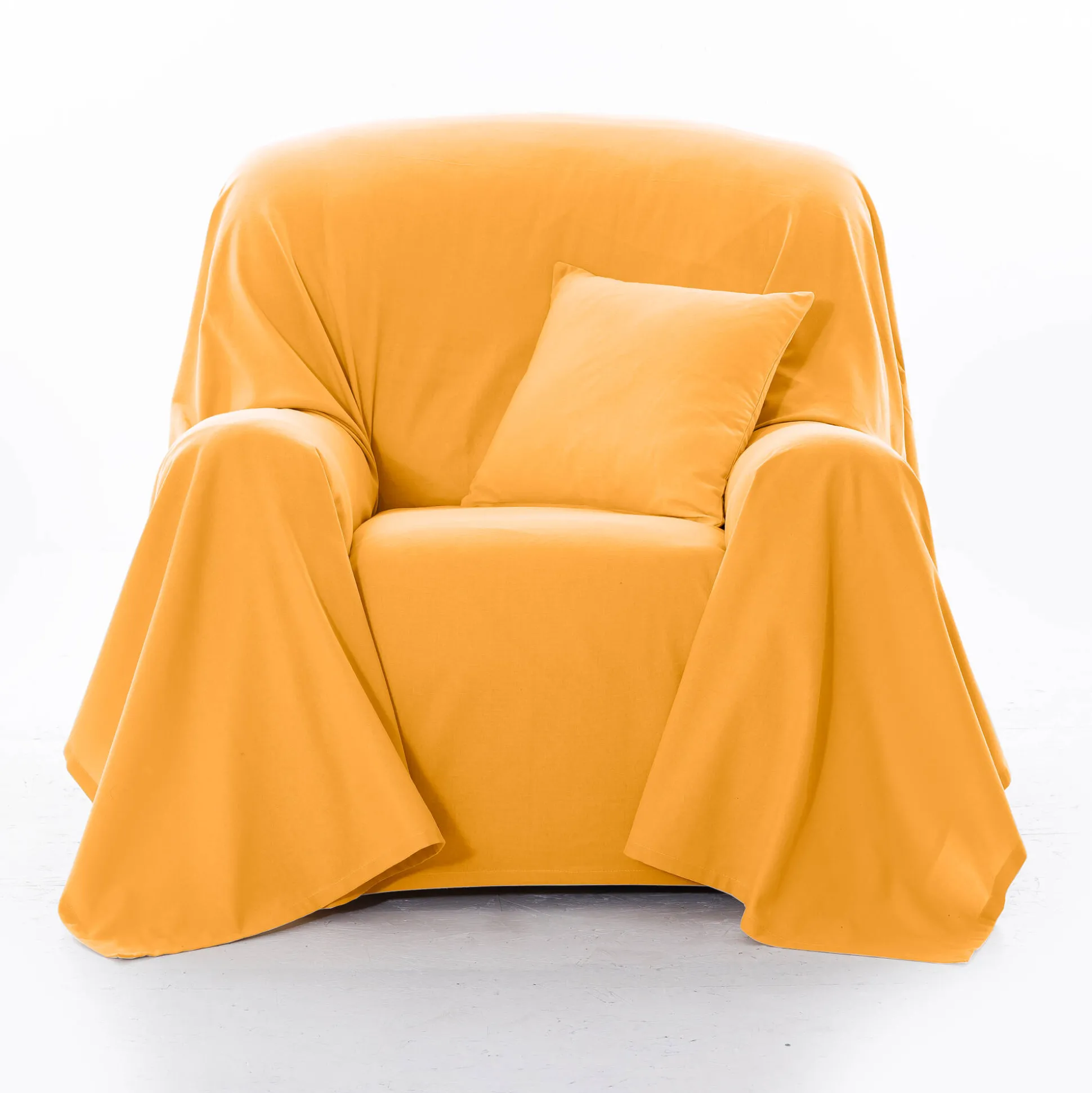 Effen sprei in zeildoekstof