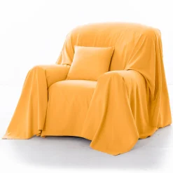 Effen sprei in zeildoekstof