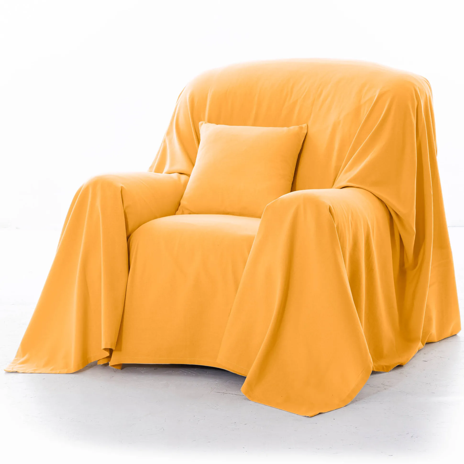 Effen sprei in zeildoekstof
