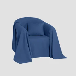 Effen sprei in zeildoekstof