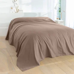 Effen sprei in zeildoekstof