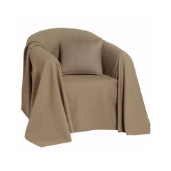 Effen sprei in zeildoekstof