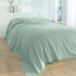 Effen sprei in zeildoekstof