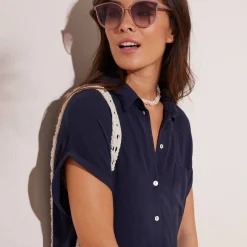 Effen strandjurk, crepon