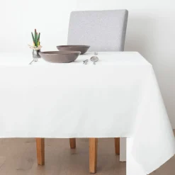 Effen tafellaken met peau-de-pêche touch