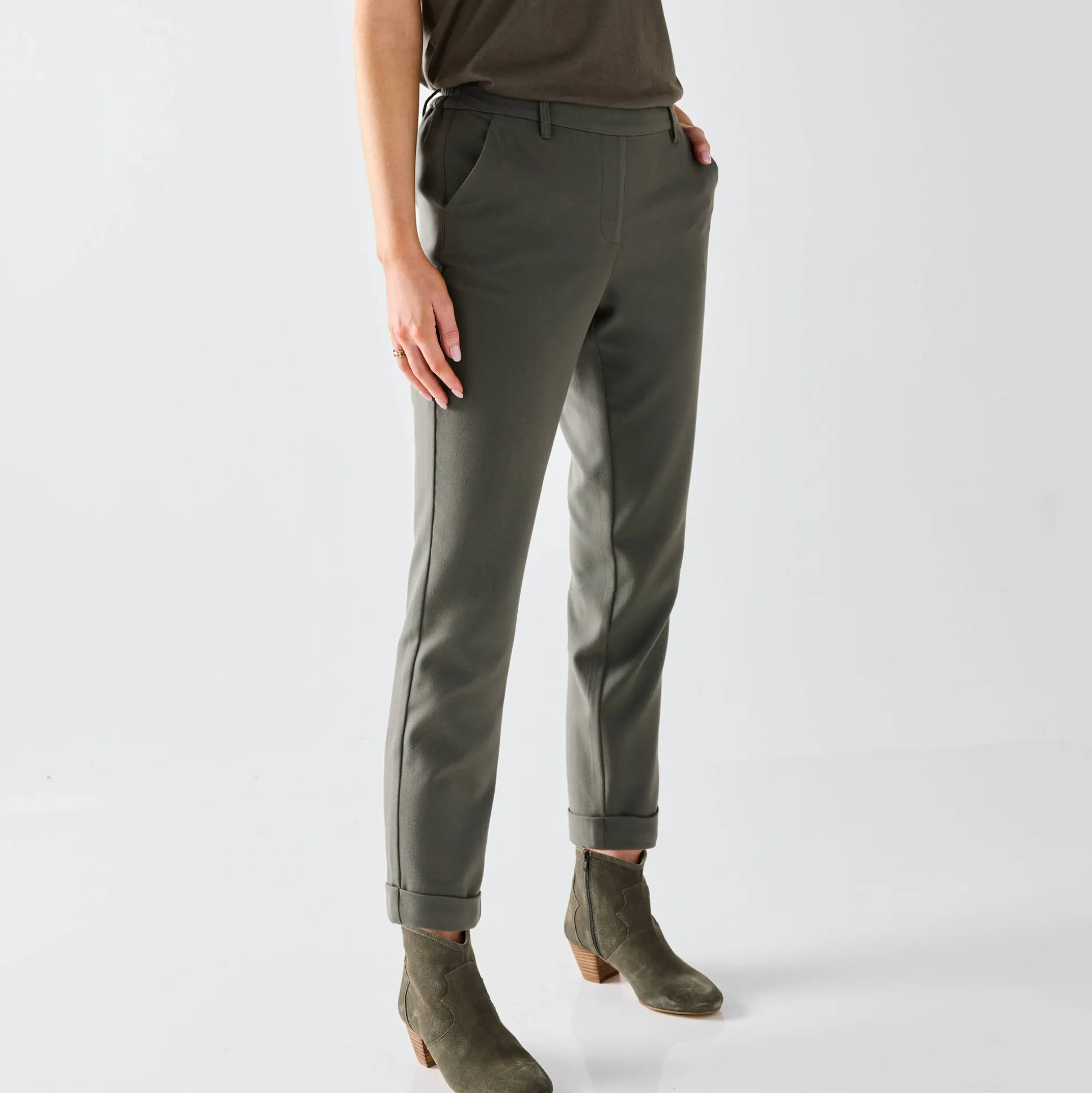 Effen tapered 7/8-broek