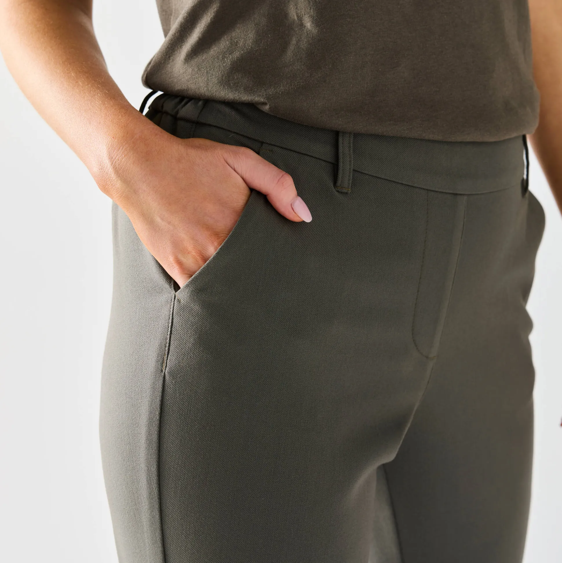 Effen tapered 7/8-broek