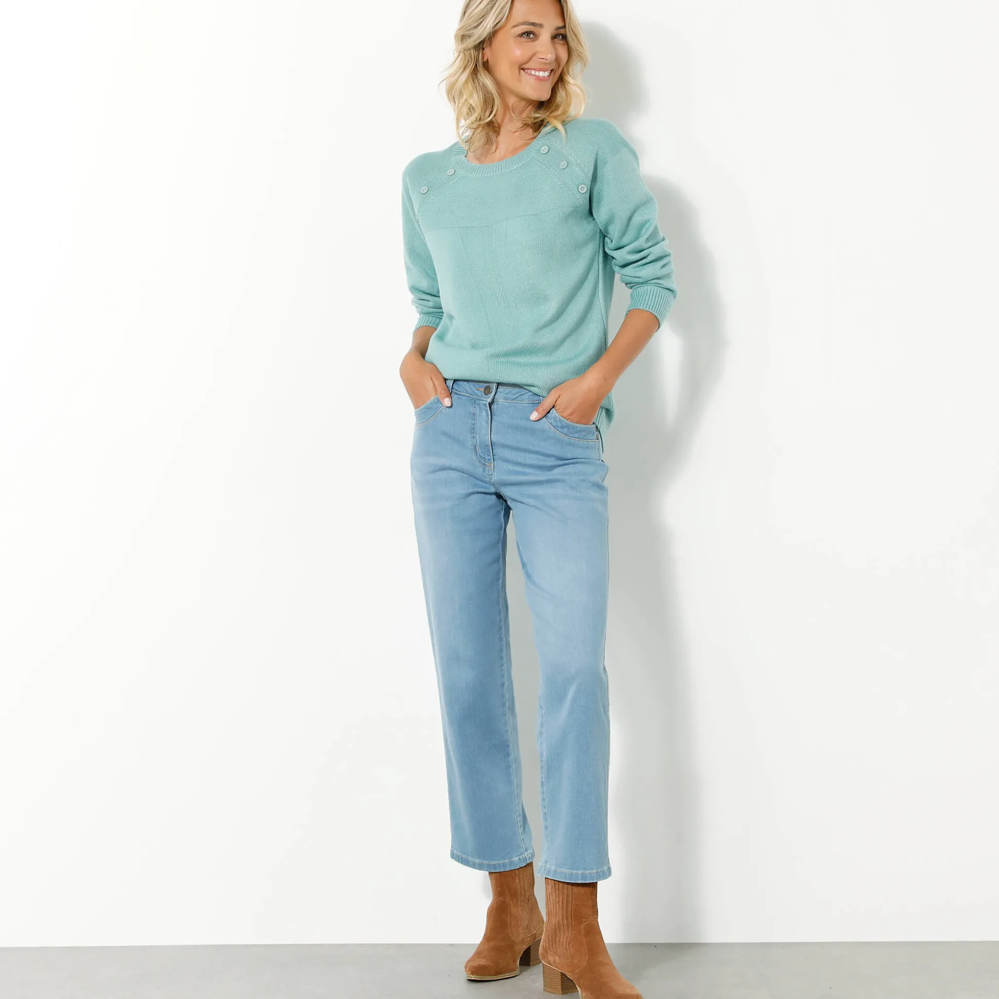 Effen trui in marinestijl