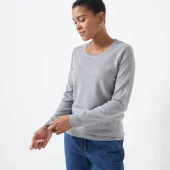 Effen trui met ronde hals, zachte touch