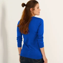 Effen trui met ronde hals, zachte touch