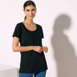 Effen T-shirt in biokatoen met ronde hals, eco-verantwoord