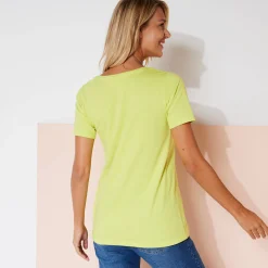 Effen T-shirt in biokatoen met ronde hals, eco-verantwoord