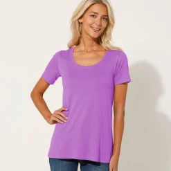 Effen T-shirt in biokatoen met ronde hals, eco-verantwoord