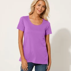 Effen T-shirt in biokatoen met ronde hals, eco-verantwoord