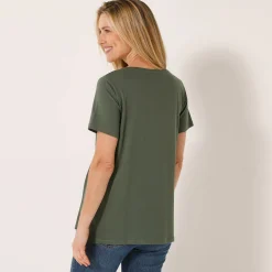 Effen T-shirt in biokatoen met ronde hals, eco-verantwoord