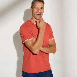 Effen T-shirt in piquétricot, korte mouwen