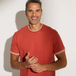 Effen T-shirt in piquétricot, korte mouwen