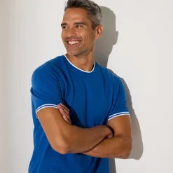 Effen T-shirt in piquétricot, korte mouwen
