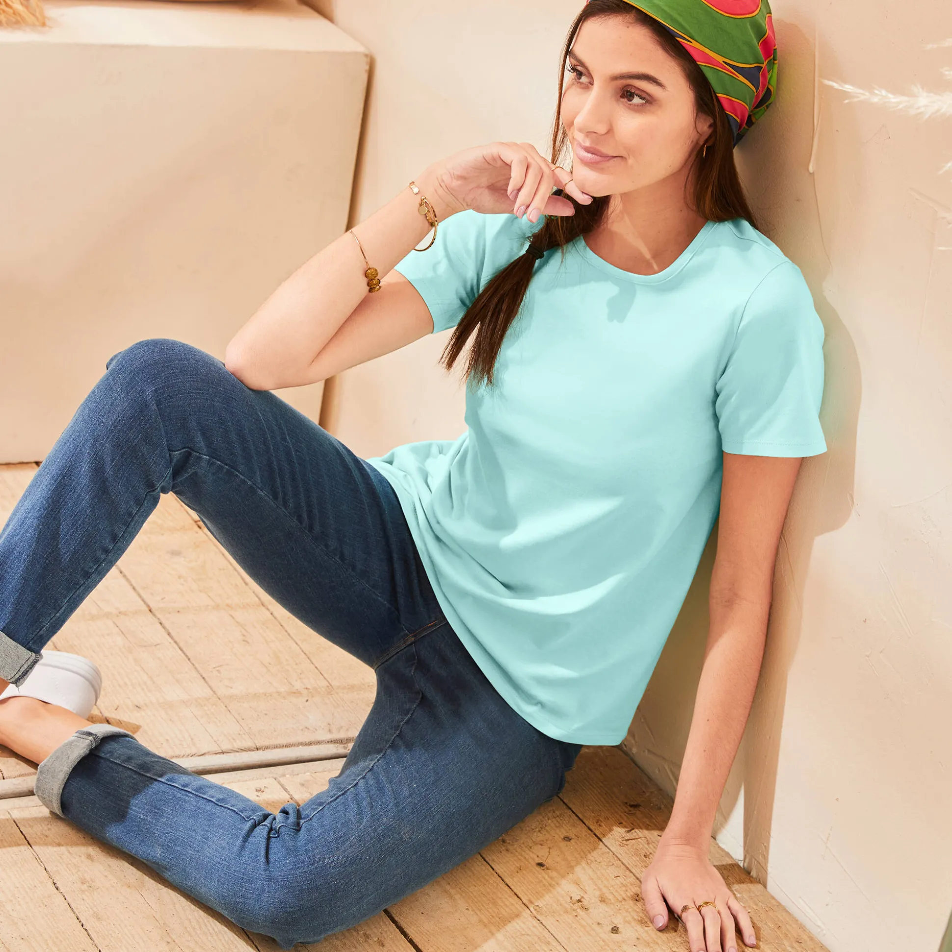 Effen T-shirt met korte mouwen