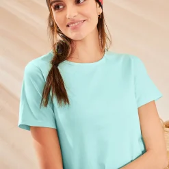 Effen T-shirt met korte mouwen