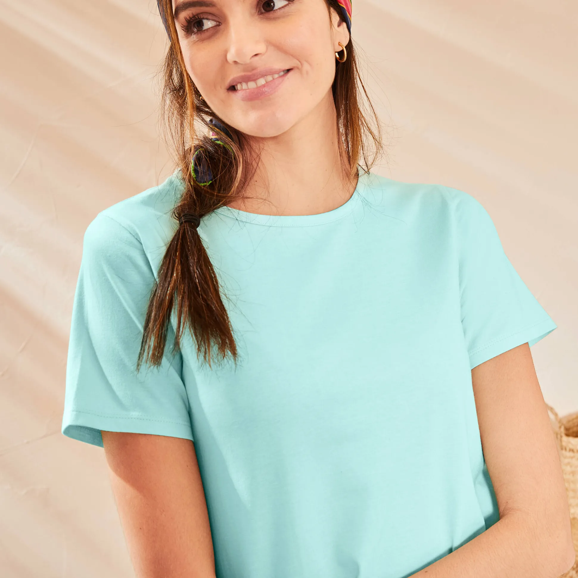 Effen T-shirt met korte mouwen