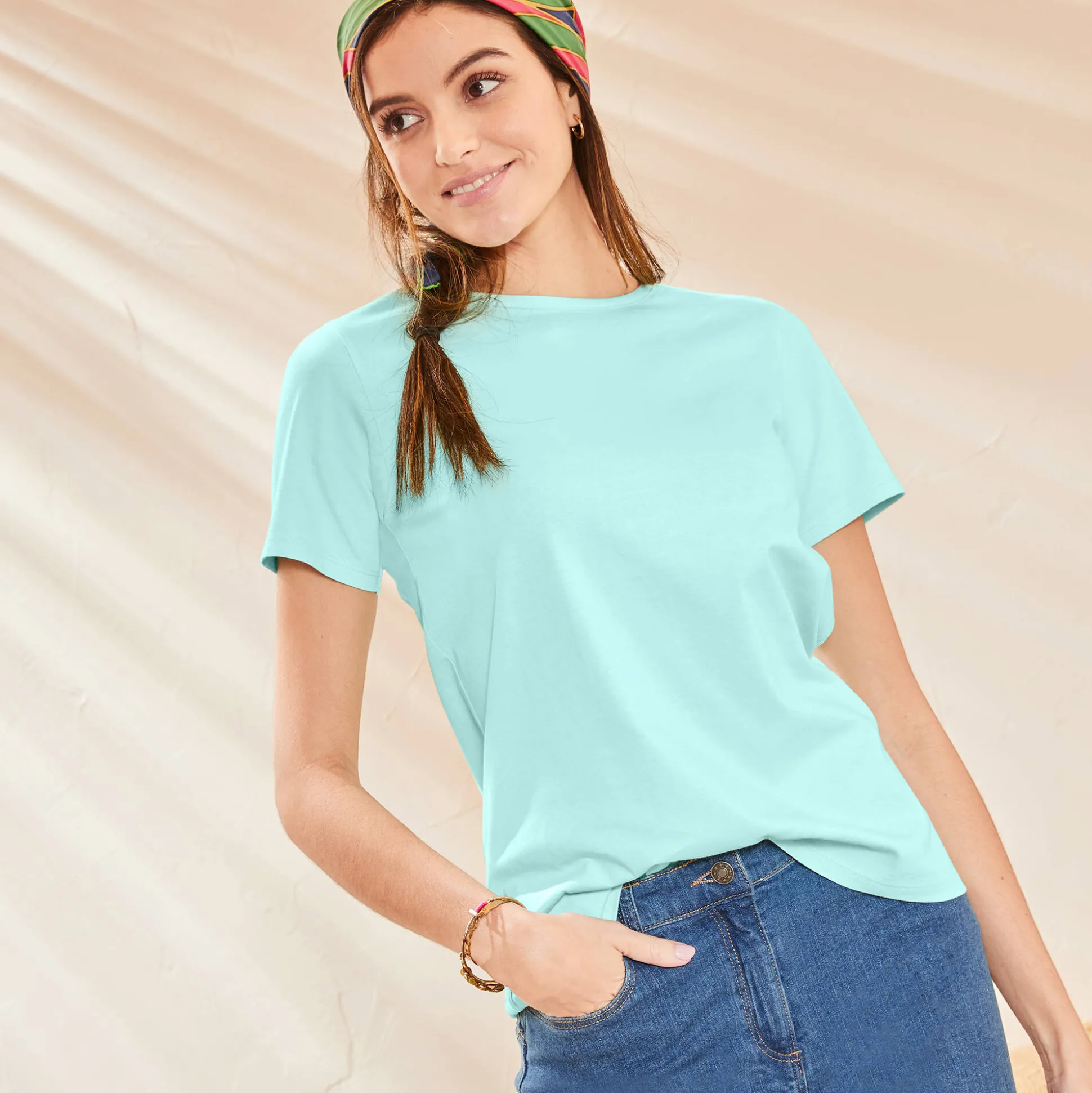 Effen T-shirt met korte mouwen