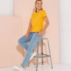 Effen T-shirt met korte mouwen