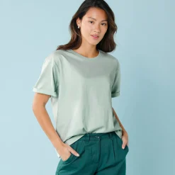 Effen T-shirt met korte mouwen, kleine lengtes