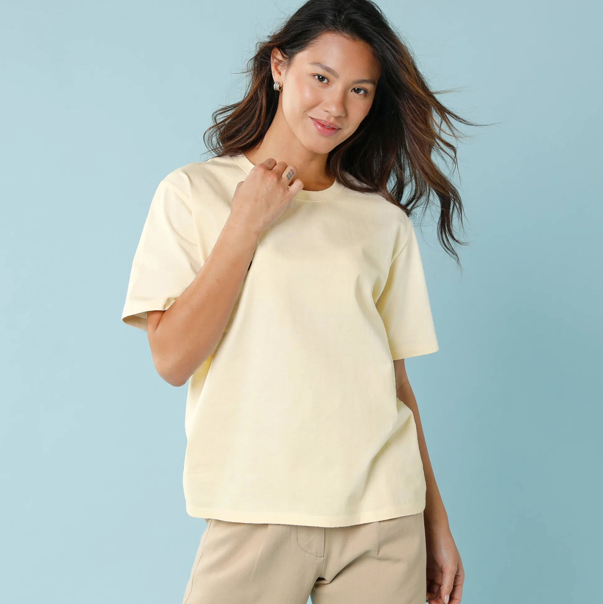 Effen T-shirt met korte mouwen, kleine lengtes
