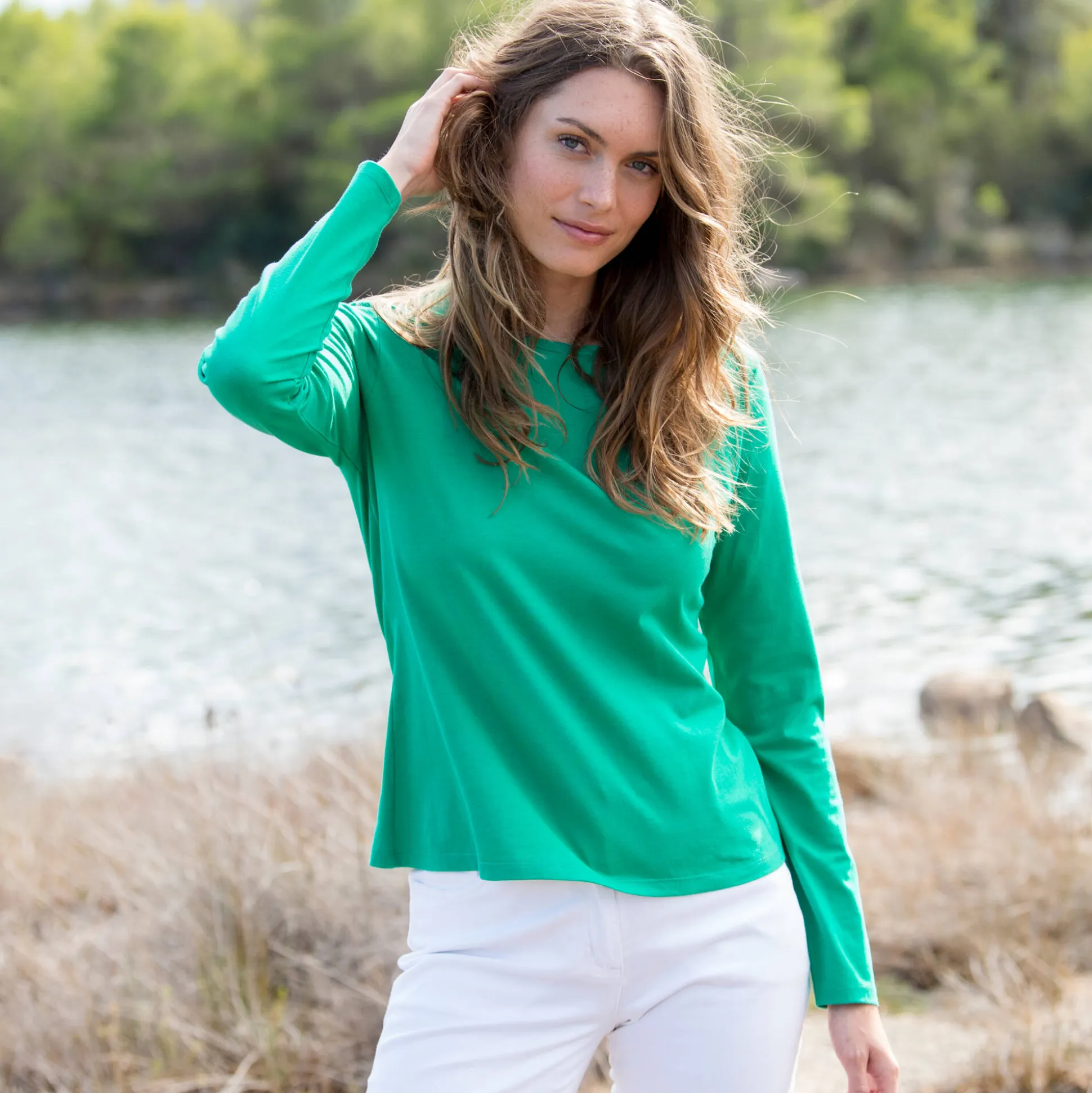 Effen T-shirt met lange mouwen