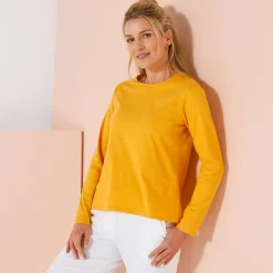 Effen T-shirt met lange mouwen