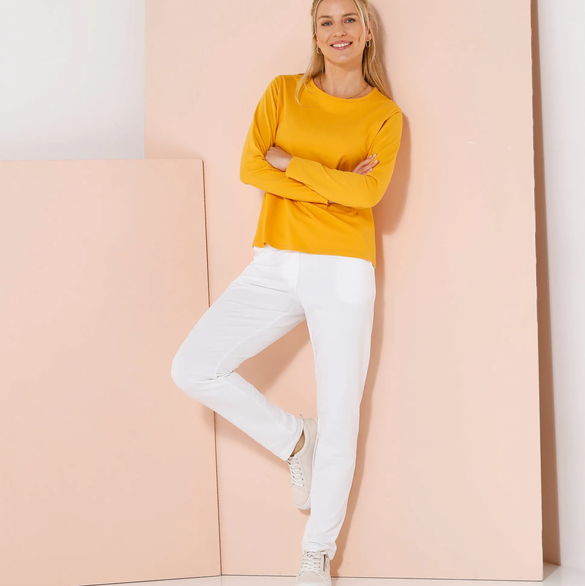 Effen T-shirt met lange mouwen