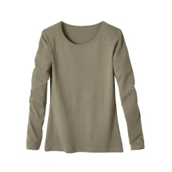 Effen T-shirt met lange mouwen in biokatoen(**)