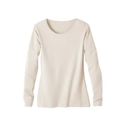 Effen T-shirt met lange mouwen in biokatoen(**)