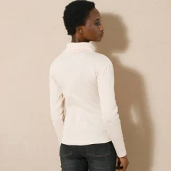 Effen T-shirt met opstaande hals in biokatoen(**)