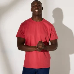 Effen T-shirt met ronde hals en korte mouwen - biologisch katoen