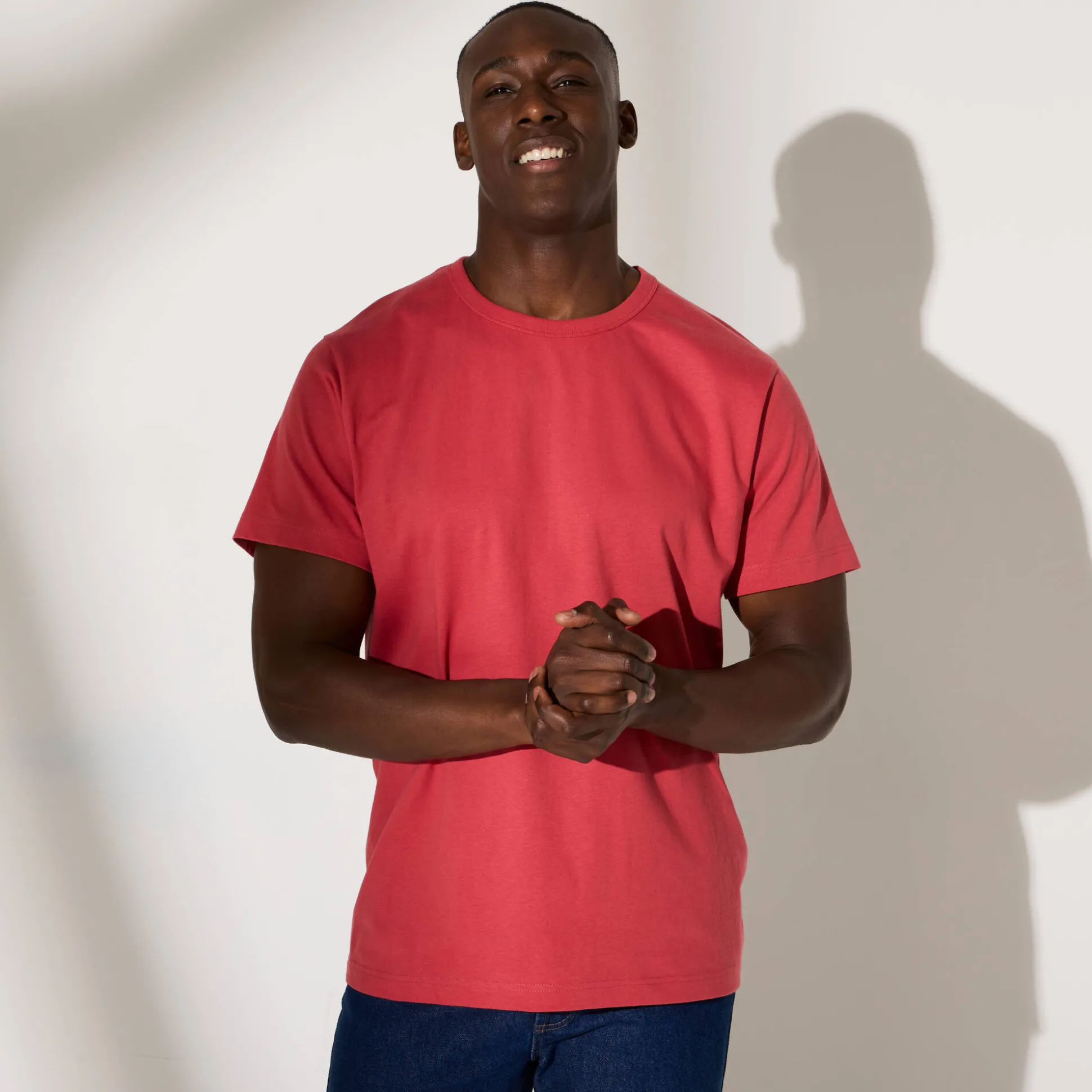 Effen T-shirt met ronde hals en korte mouwen - biologisch katoen