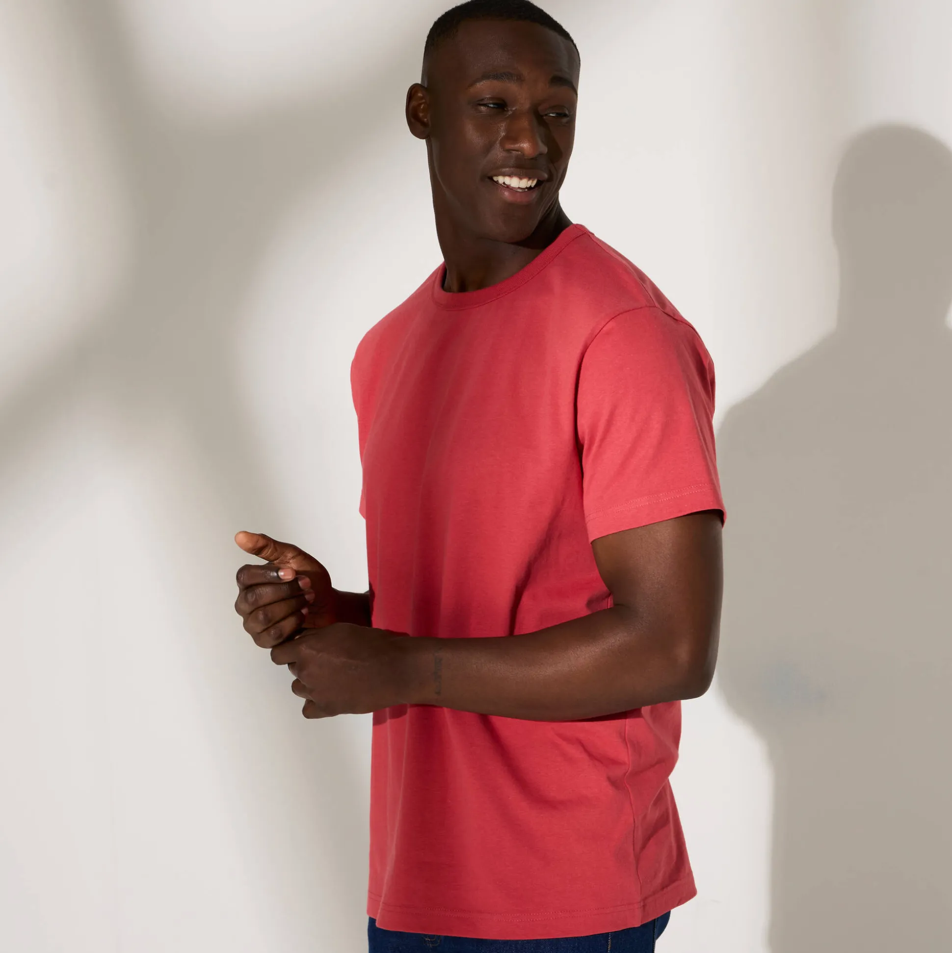 Effen T-shirt met ronde hals en korte mouwen - biologisch katoen