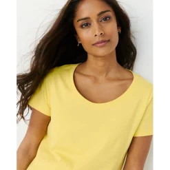 Effen T-shirt met ronde hals en korte mouwen, katoen