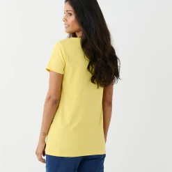 Effen T-shirt met ronde hals en korte mouwen, katoen
