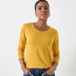 Effen T-shirt met ronde hals en lange mouwen