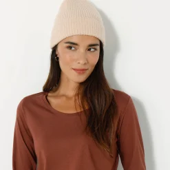 Effen T-shirt met ronde hals en lange mouwen
